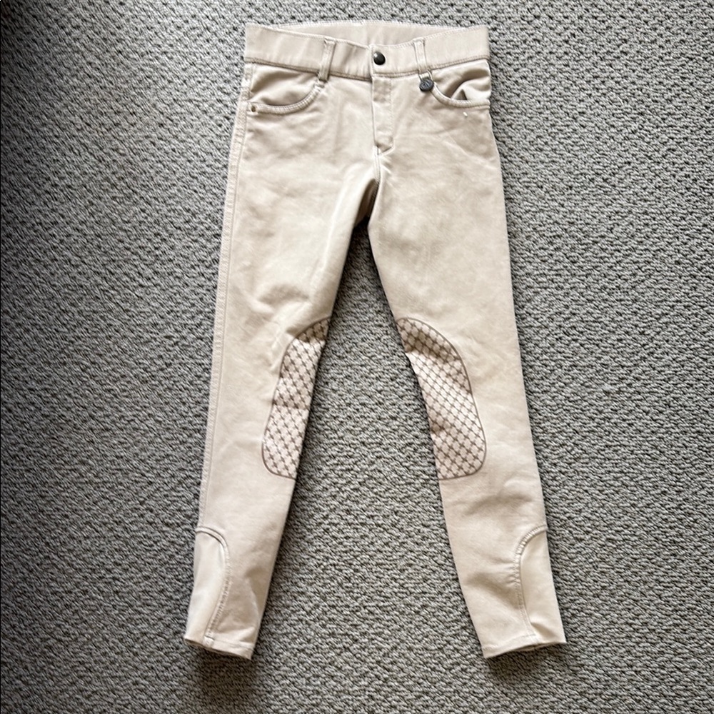 Ovation tan Riding Pants with Knee Patches-girls